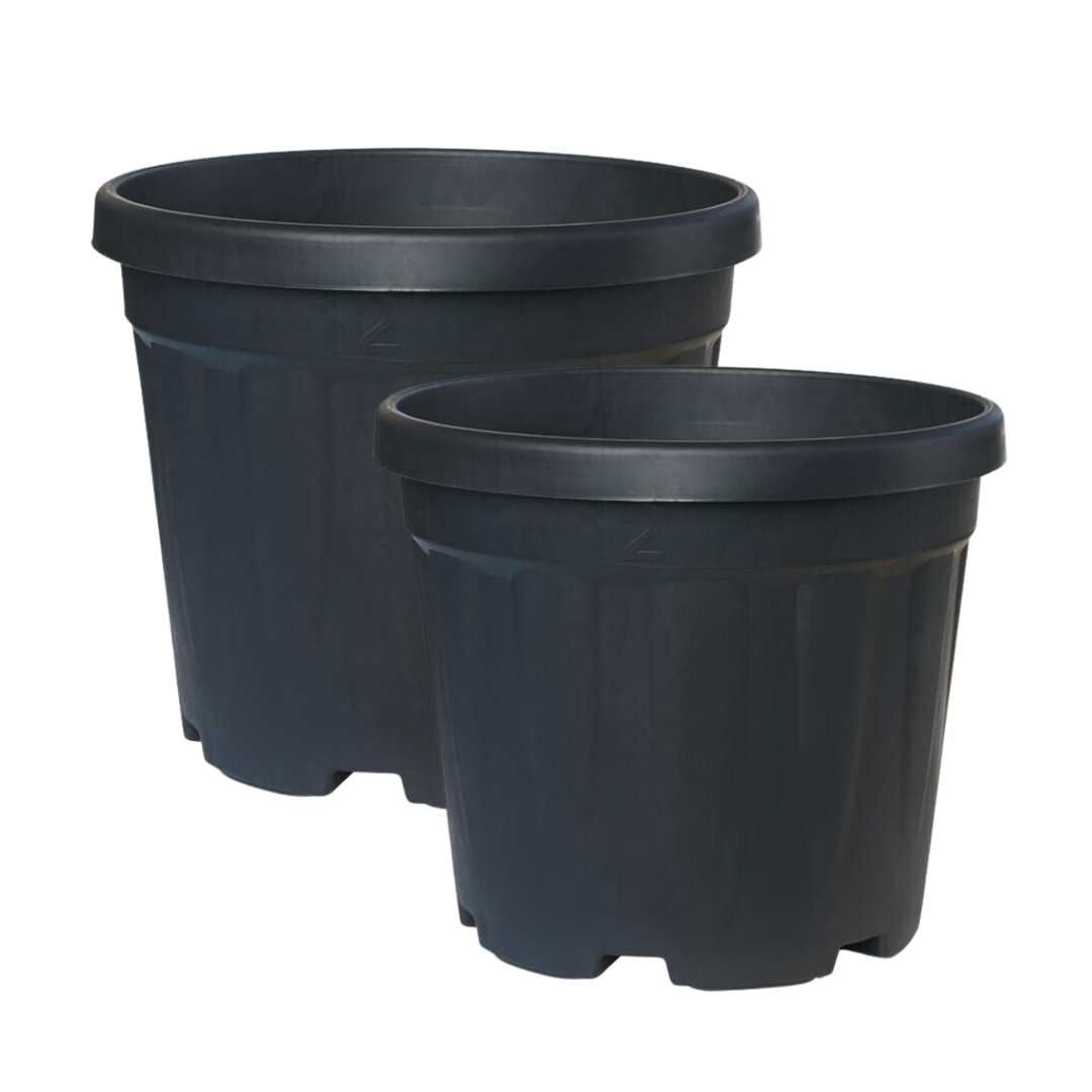 Maceta negra PASQUINI & BINI VEGA FENICE de polipropileno reciclado