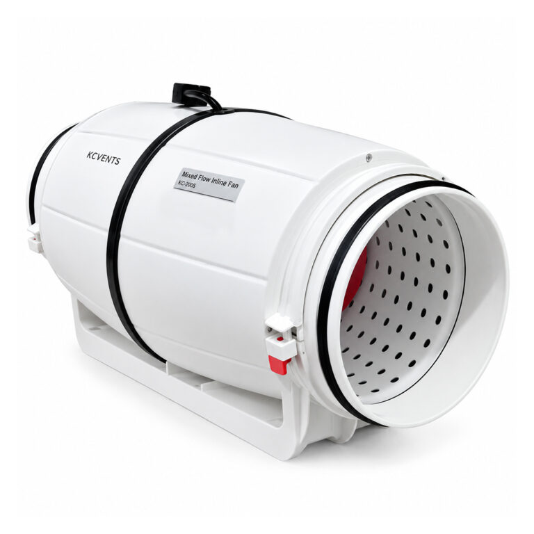 Extractor Ultra Silencioso KC VENTS 200mm Silent Mixed Flow Inline Fan SS-200S